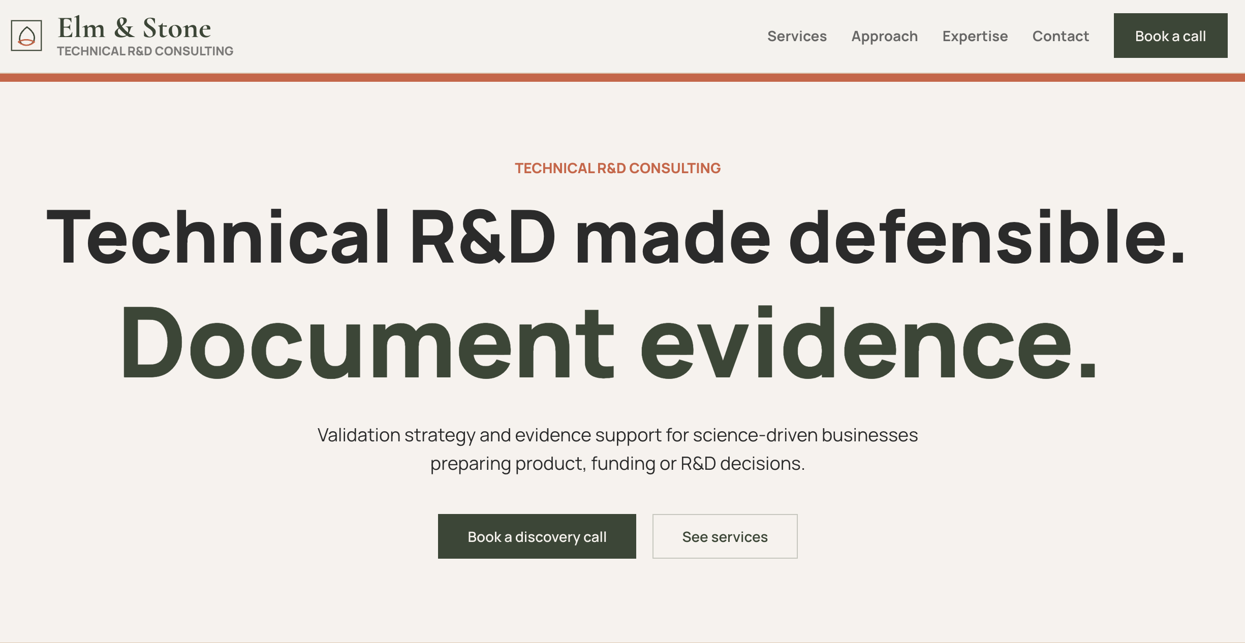 Elm & Stone Consulting website preview